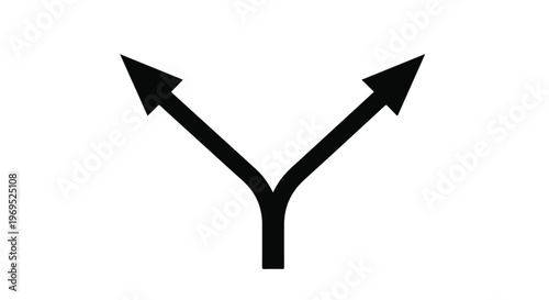 Two diverging arrows pointing in opposite directions, symbolizing choice and different paths.