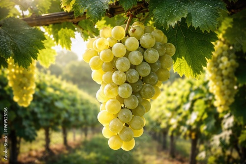 Fresh white grapes cluster ...