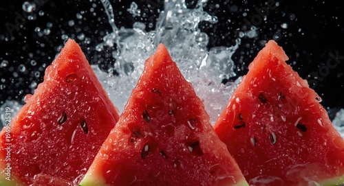 Watermelon slices kissed by...