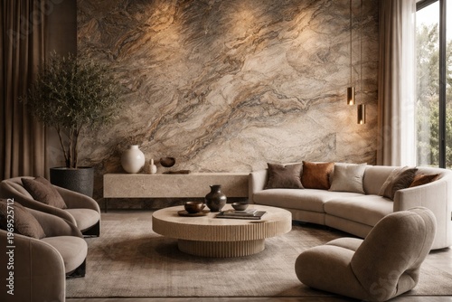 Contemporary interior featu...