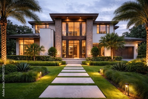 Luxury modern home with lus...