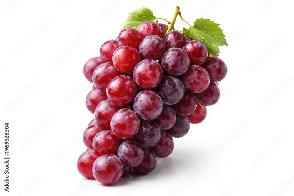 Fototapeta premium Close up view of ripe grape cluster on white background for design use