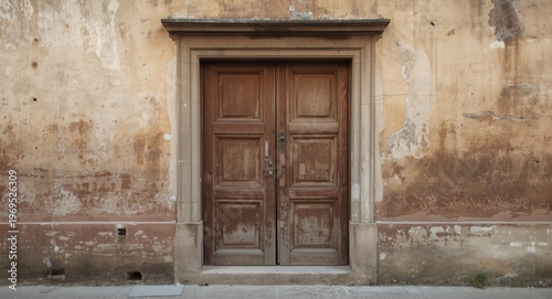 Vintage wooden doorframe on...