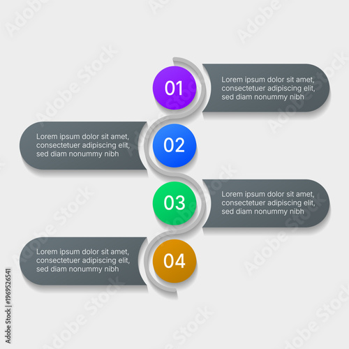Modern infographic template four points layout abstract design
