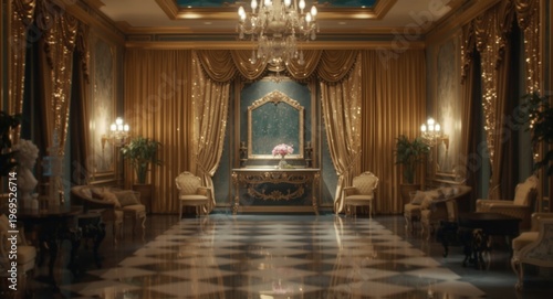 Blurred luxury hotel recept...