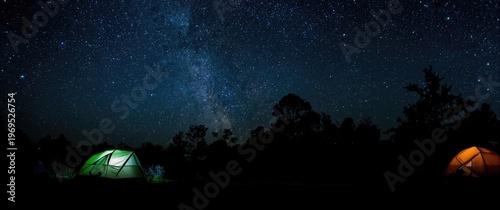 Starry night camping with s...
