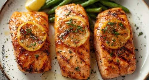 Succulent grilled salmon st...
