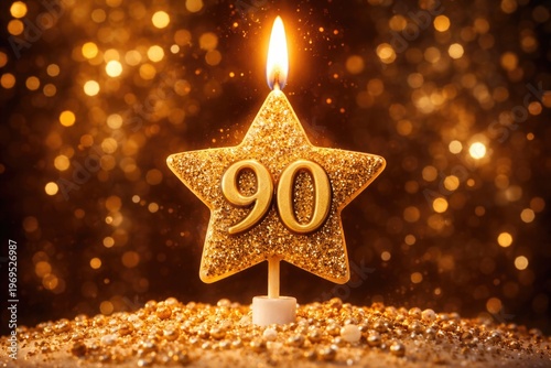 Gold Star-Shaped 90th Birth...