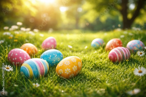 Vibrant Easter eggs playing...