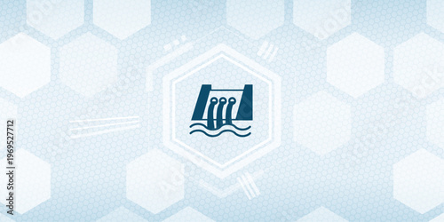 Hydroelectric power dam icon vector for renewable energy and sustainable environment concept