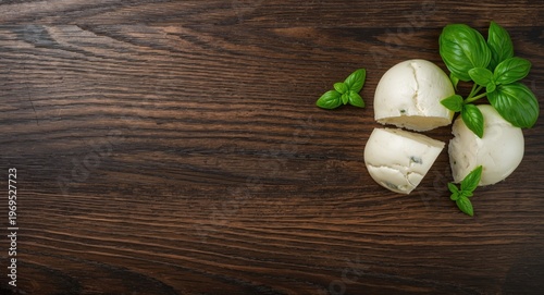 Fresh basil and mozzarella ...