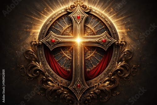 Christian cross symbol with...