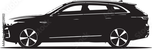 SUV, black car, vehicle silhouette, side view, automotive illustration