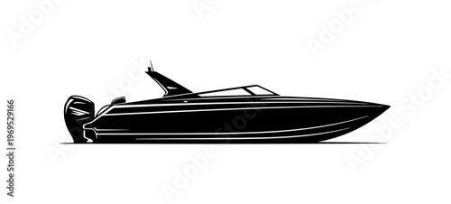 Modern Luxury Speedboat Vector Illustration