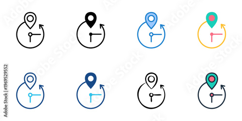 Time tracking icons set multiple style collection. Editable stroke 
