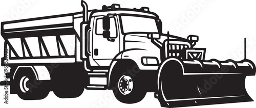 Snowplow truck, winter service vehicle, snow removal truck, dump truck