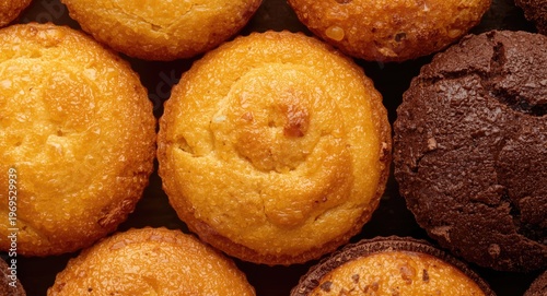 Golden madeleine pastries a...
