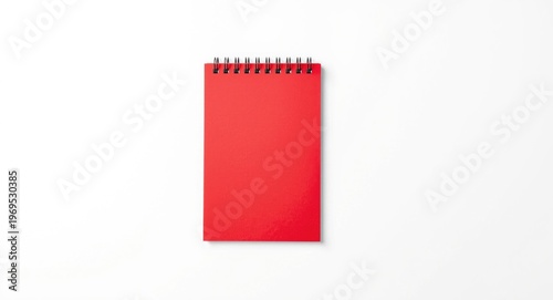 Red writing pad isolated on...