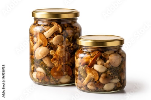 Glass Jars of Pickled Mushr...