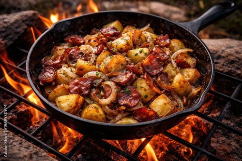 Campfire cooking with crisp...