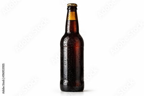 dark glass beer bottle isol...
