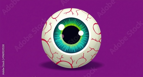 Vibrant 3D Halloween eyeball cartoon for trick or treat party decorations