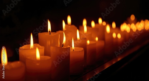 Vigil with glowing candles ...