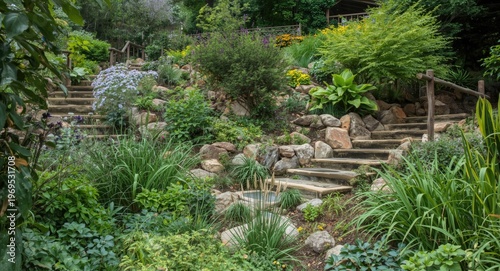 Scenic hillside garden boas...