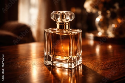 Elegant perfume bottle posi...