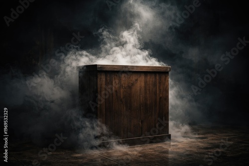 Wooden rectangular podium e...