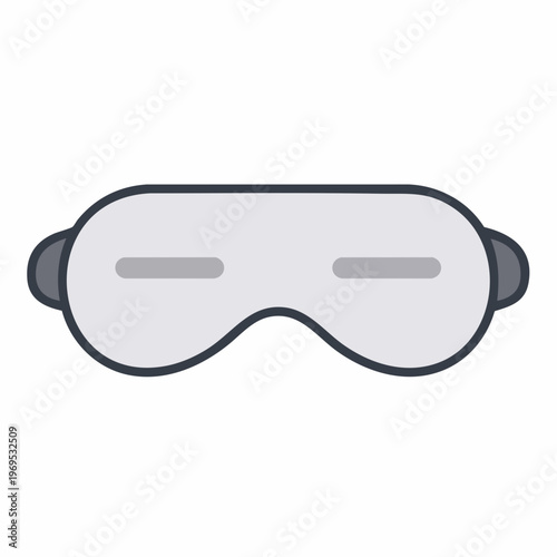 Gray sleep mask with dark blue trim and eye covers for restful sleep