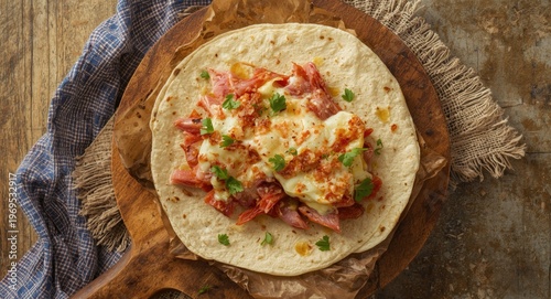 Tasty tortilla wrap filled ...