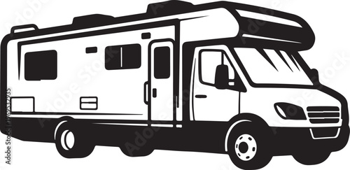 Motorhome, RV, camper van, recreational vehicle, travel trailer icon