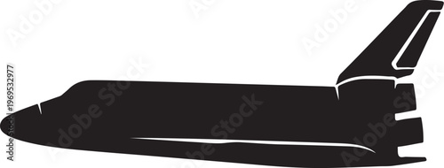 Space Shuttle, Spacecraft, Rocket, Black Icon, Vector Graphics