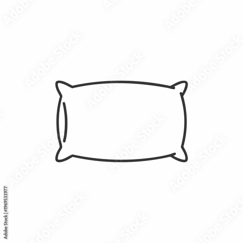 Simple Outline of a Rectangular Pillow with Rounded Corners.