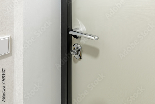 Classic Chrome Door Handle with Oval Rosette and Privacy Lock