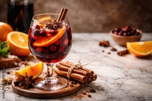 Warm spiced sangria cocktai...