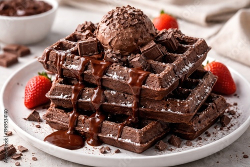 Delicious chocolate waffles...