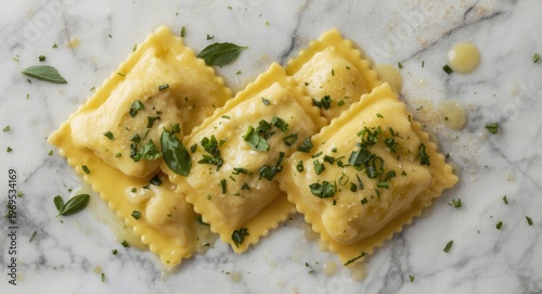 Tasty agnolotti ravioli in ...
