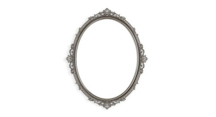 White plain background with a decorative oval picture frame