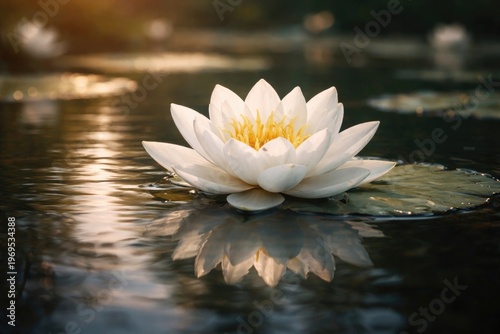Beautiful white water lily ...