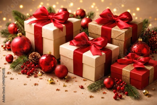 Festive arrangement of gift...