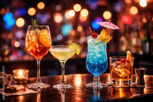 Elegant glasses filled with...