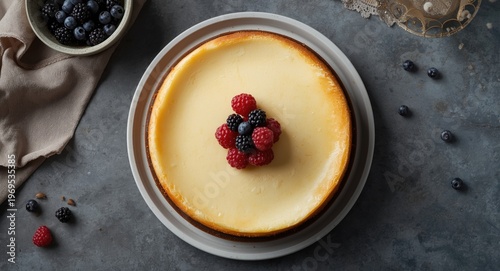 Top down view of a cheeseca...