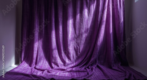 Purple fabric backdrop with...
