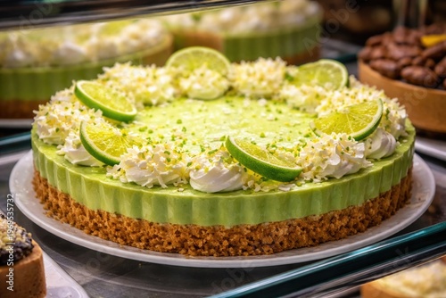 Tasty green key lime tart w...