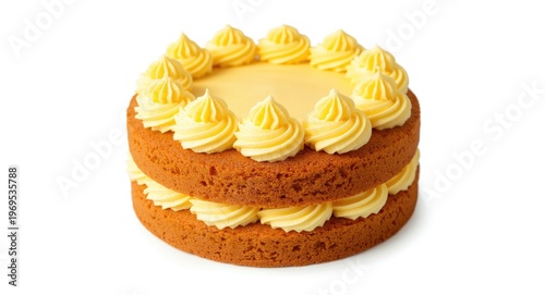 Yellow cake isolated on whi...