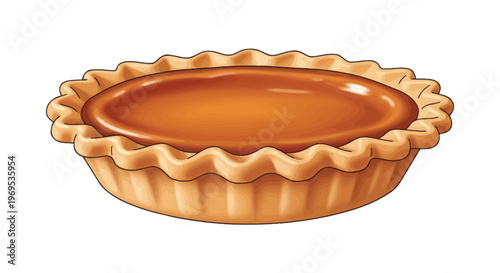 Golden Brown Empty Pie Crust Pastry.