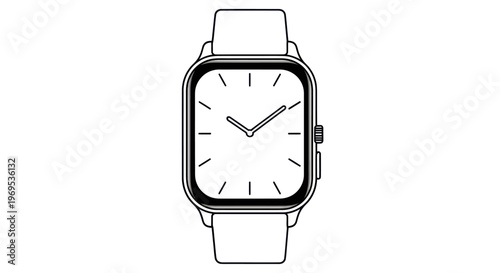 Modern smartwatch with white face.