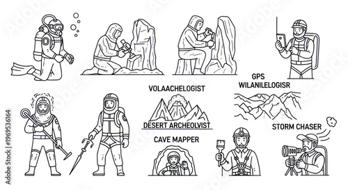 Various Occupations And Professions People.